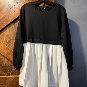 2 for $20 Bundle and Save Black and White Long Sleeve Dress